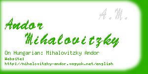 andor mihalovitzky business card